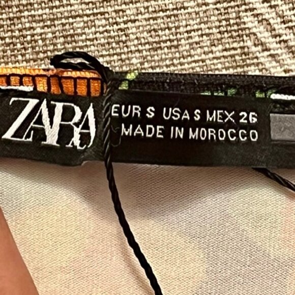 Zara NWT Women's Yellow Multi Floral Cross Twist Neck Halter Top Bodysuit Small - Picture 11 of 14